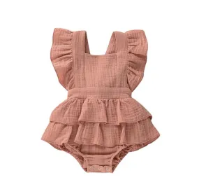 Linen Romper Tan