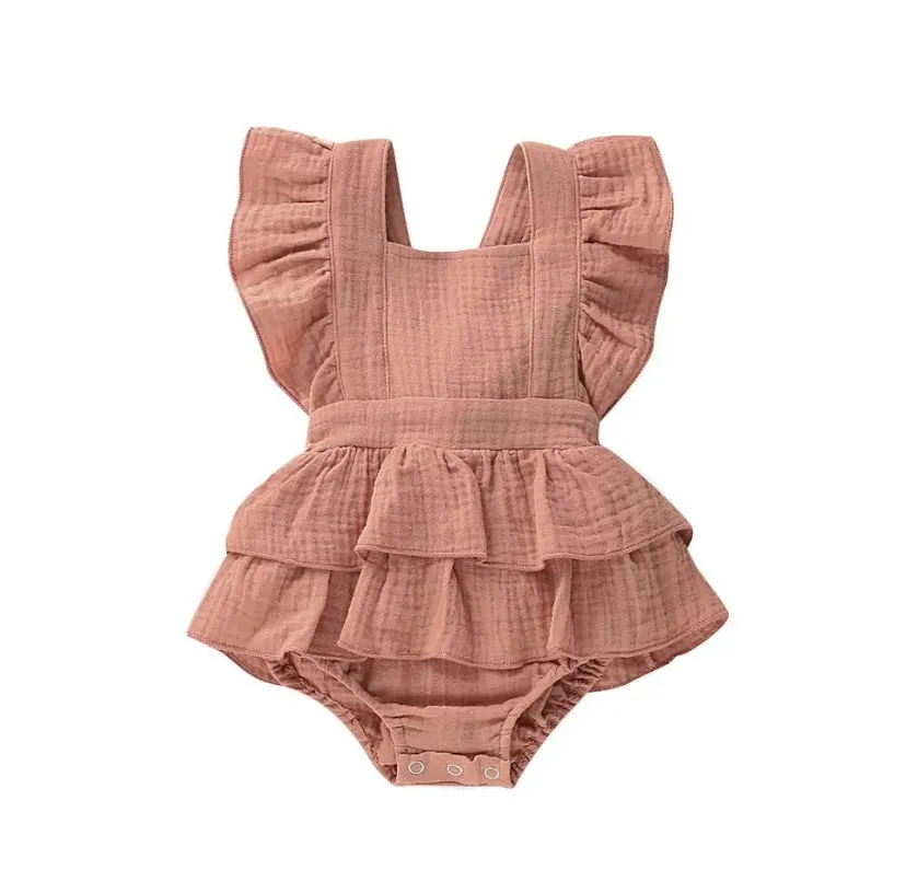 Linen Romper Tan