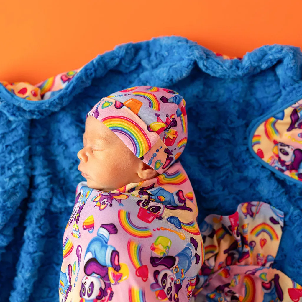 Lisa Frank® Panda Painter Swaddle Beanie Set