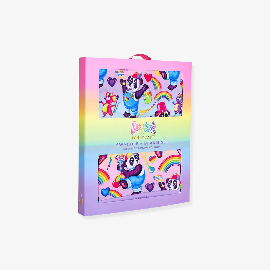 Lisa Frank® Panda Painter Swaddle Beanie Set
