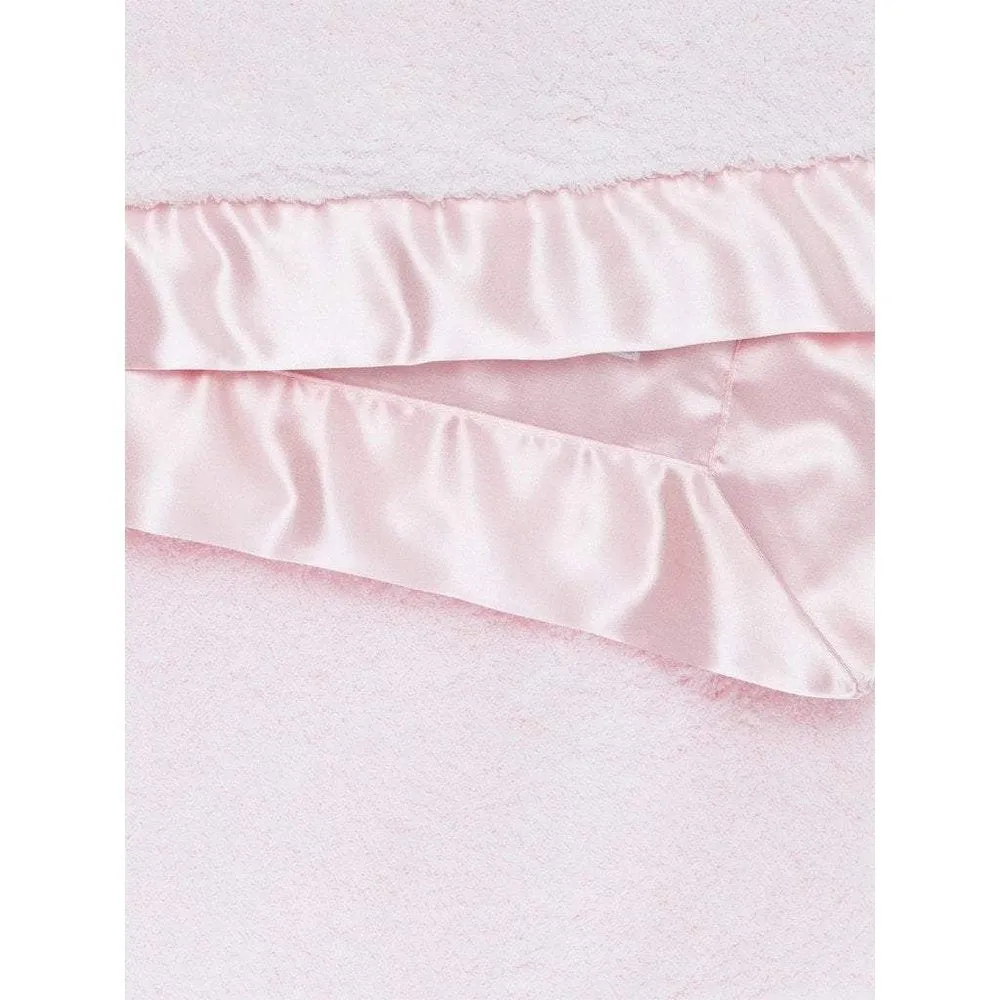 Little Giraffe Chenille Satin Baby Blanket Pink