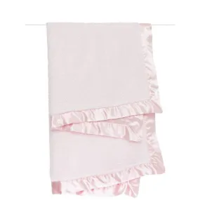 Little Giraffe Chenille Satin Baby Blanket Pink