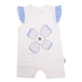 Little Sparks Baby Romper Flower Blue & White
