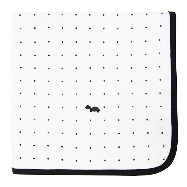 Little Turtle Baby - Stretch Jersey Swaddle - Black & White Spots