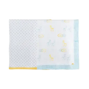 Llama Love Flower From Sanganer Organic Muslin Swaddle (Hand-Block Printed) (Set Of 2)