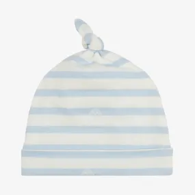 Logo Striped Hat - White-blue