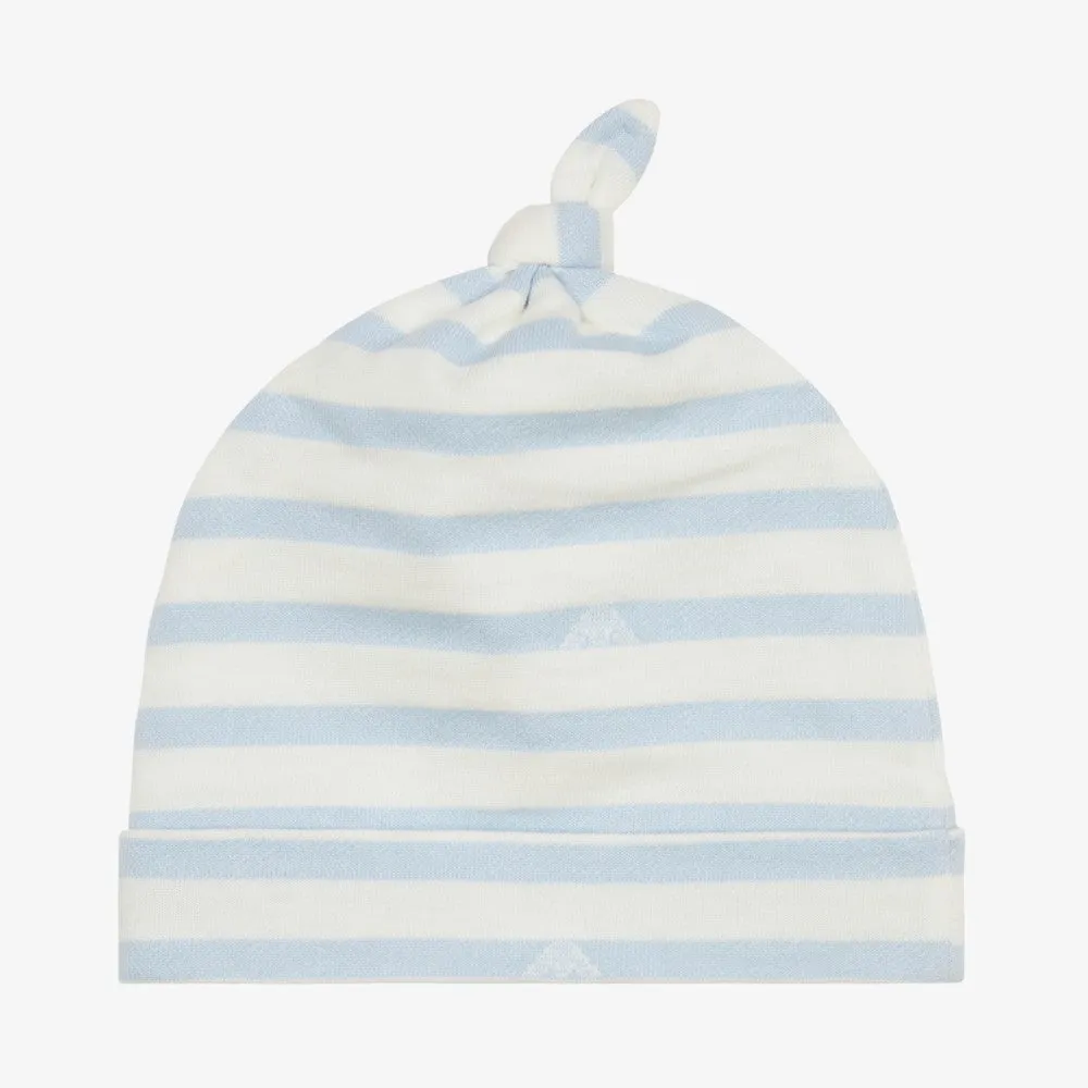 Logo Striped Hat - White-blue