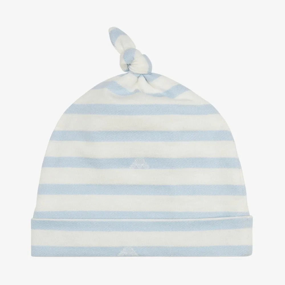 Logo Striped Hat - White-blue