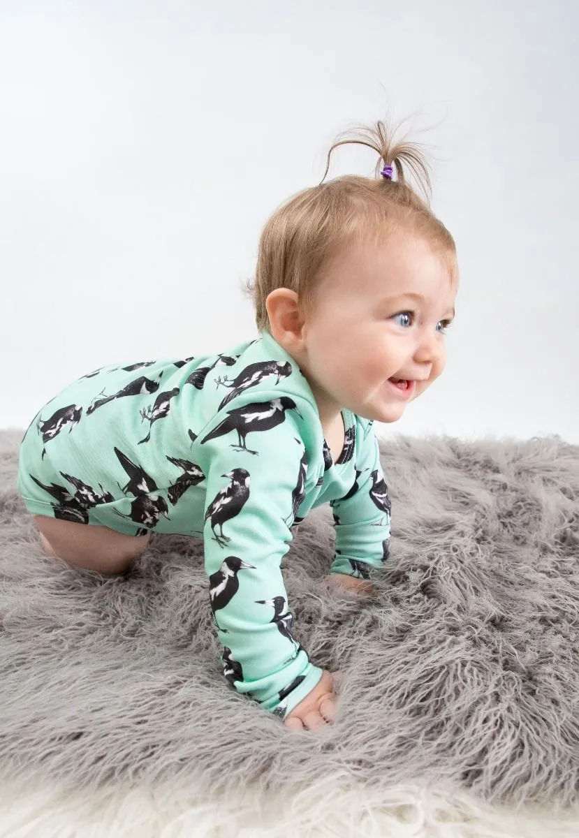 Magpie | Organic Cotton Bodysuit | Long Sleeve |  Size 000 - 1