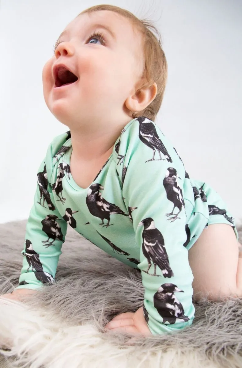 Magpie | Organic Cotton Bodysuit | Long Sleeve |  Size 000 - 1