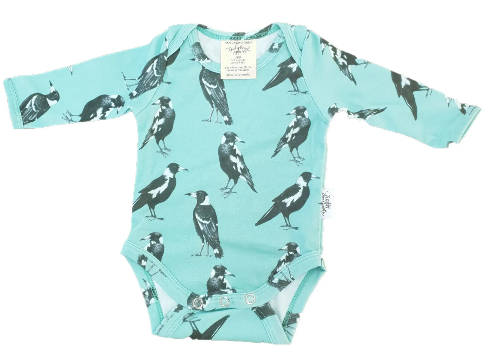 Magpie | Organic Cotton Bodysuit | Long Sleeve |  Size 000 - 1