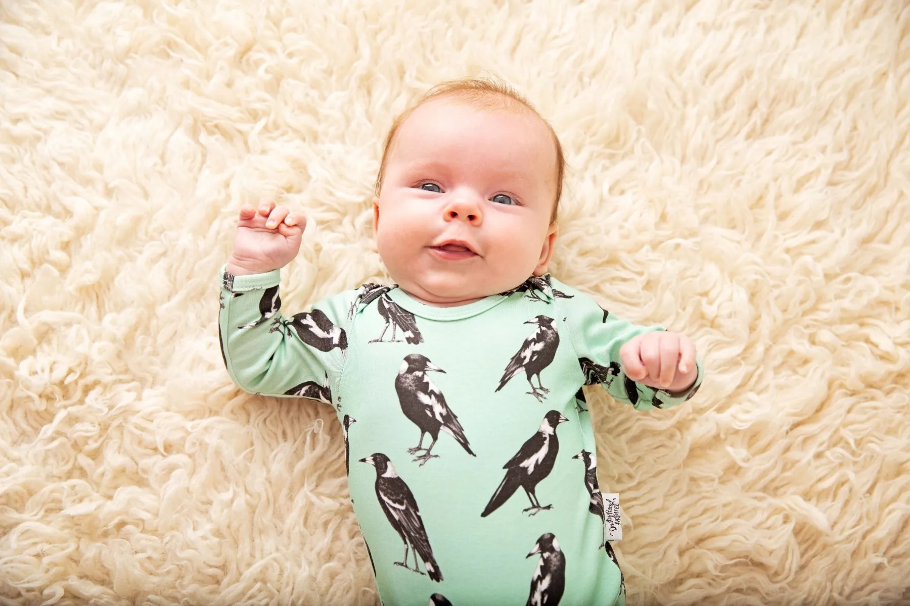 Magpie | Organic Cotton Bodysuit | Long Sleeve |  Size 000 - 1