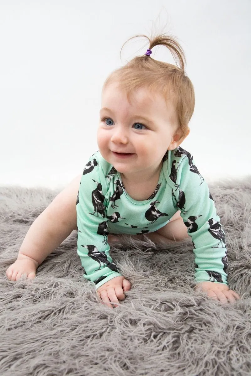 Magpie | Organic Cotton Bodysuit | Long Sleeve |  Size 000 - 1