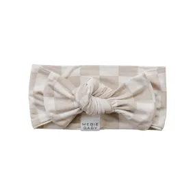 Mebie Baby Bamboo Head Wrap - Taupe Checkered
