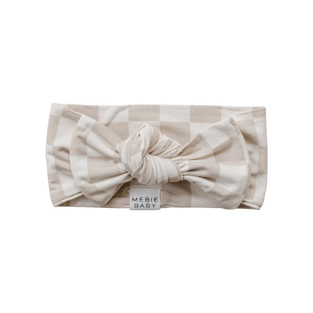 Mebie Baby Bamboo Head Wrap - Taupe Checkered