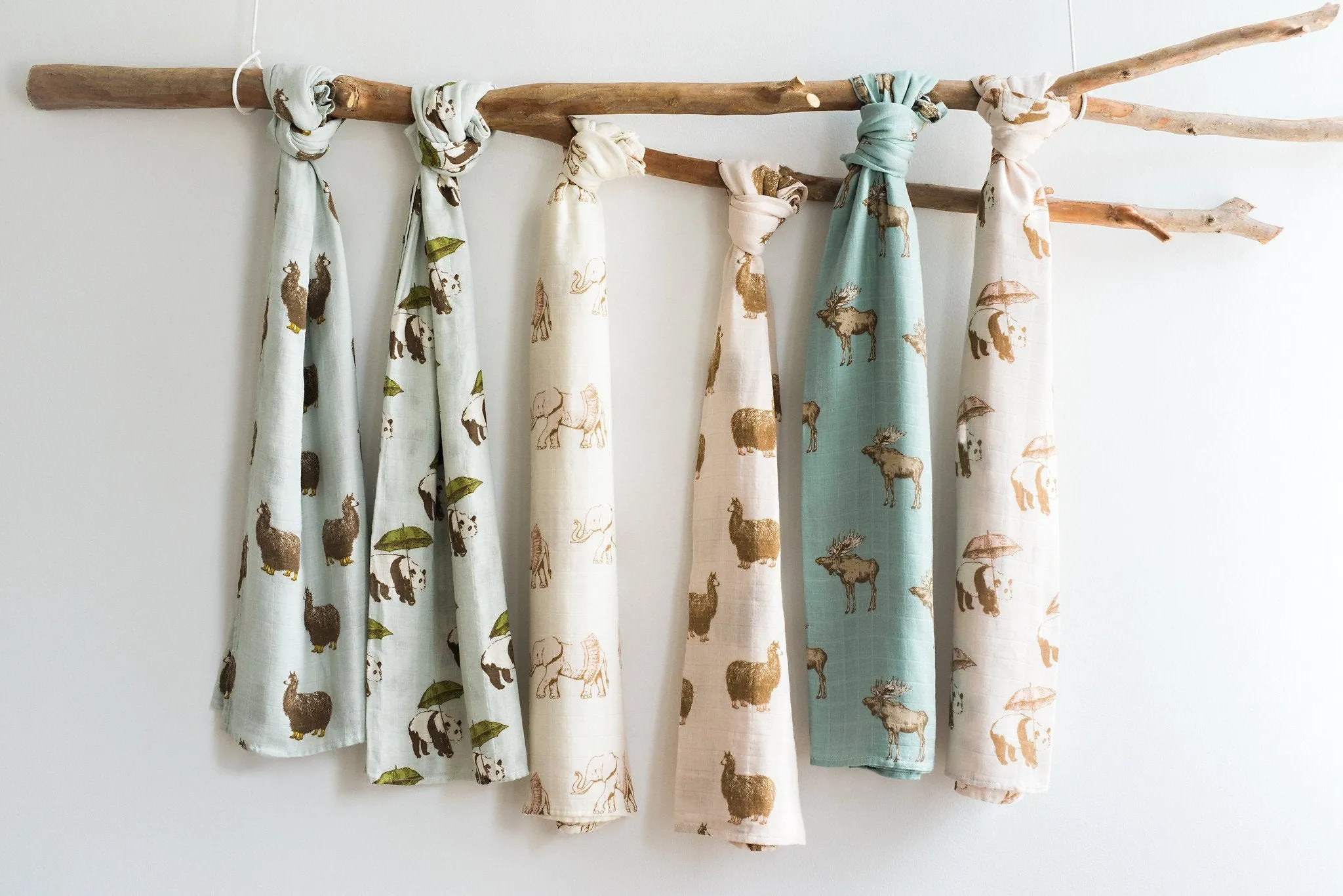 Milkbarn - Bamboo Baby Swaddle - Blue Green Panda