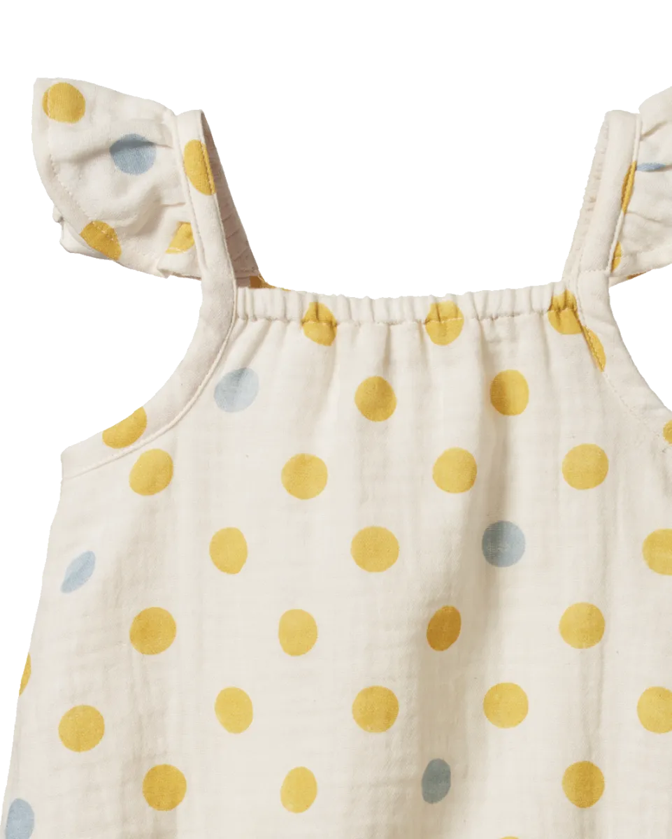 Nature Baby Petal Suit Summer Polka Dot Print
