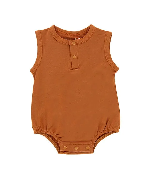 Ollie Bamboo Fibre Sleeveless Baby Onesie