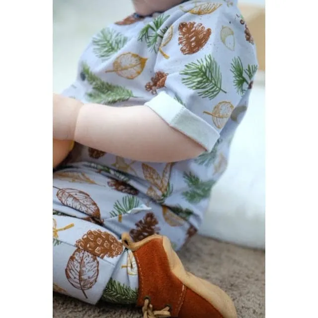 Organic Baby & Toddler Romper | Festive Leaves Long Leg Popper Romper