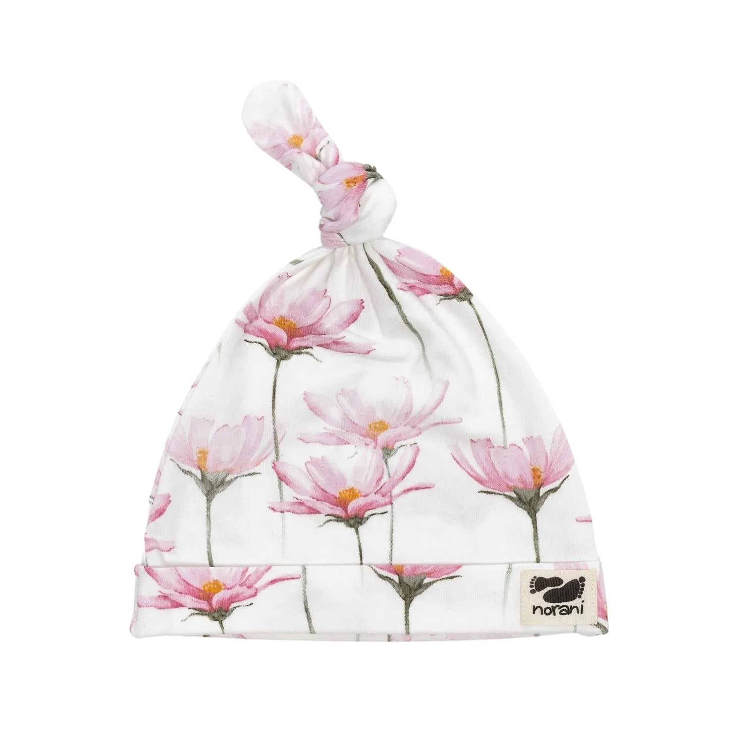 Organic Baby Beanie - Pink Petals