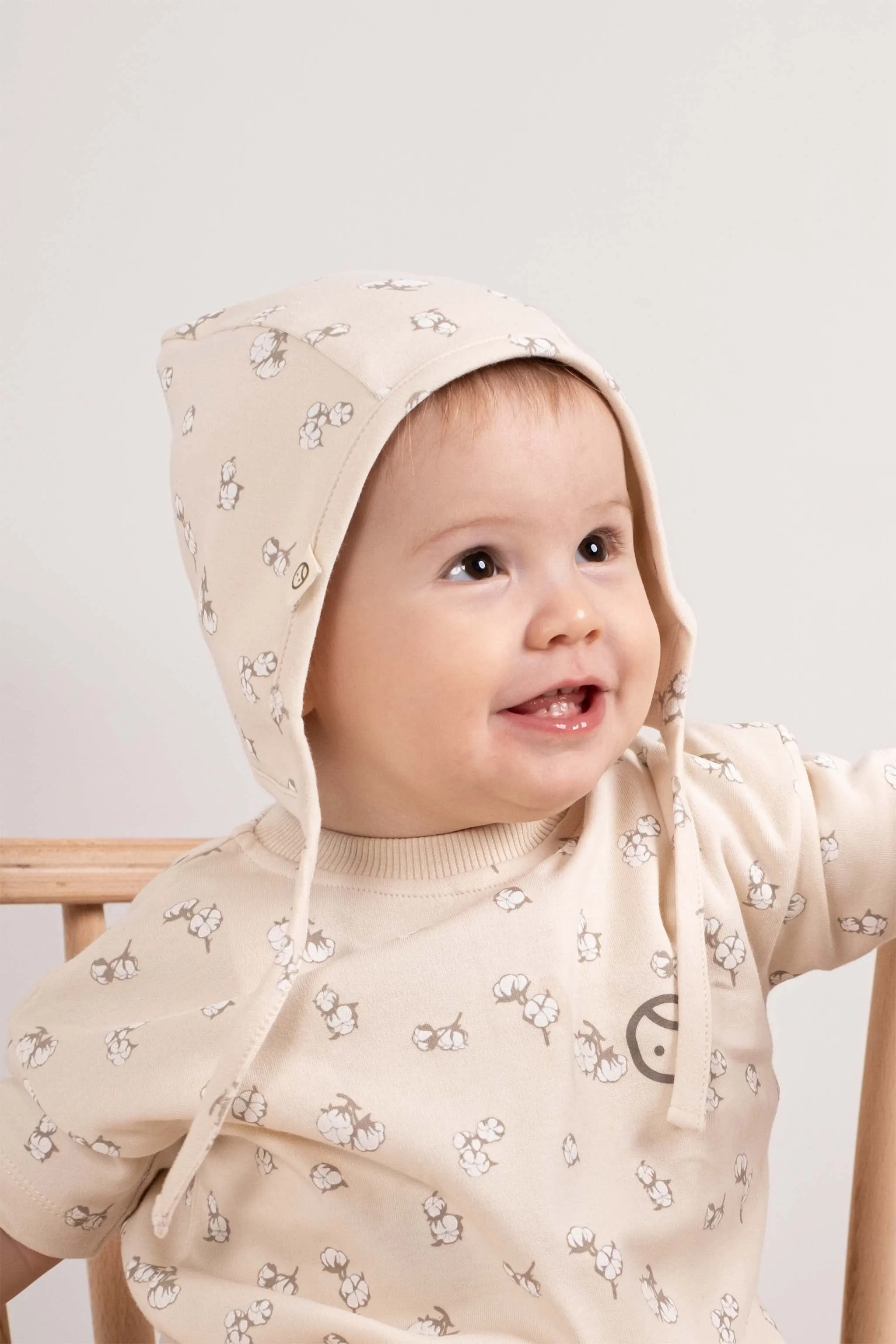 Organic Cotton Baby Bonnet - Infant Beanie with Cotton Pattern - 2 Pack
