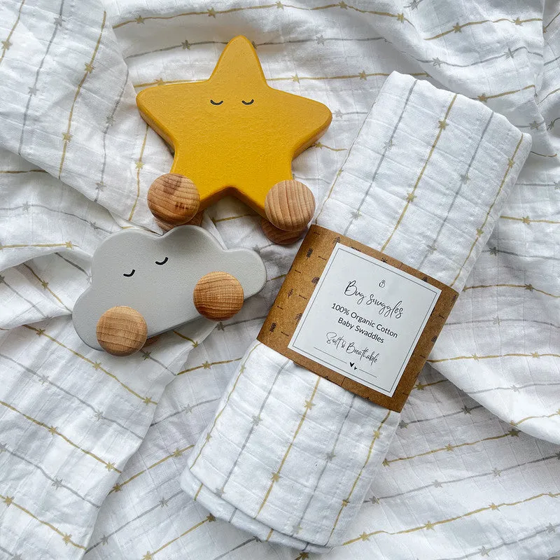 Organic Cotton Baby Swaddle | Starry Nights