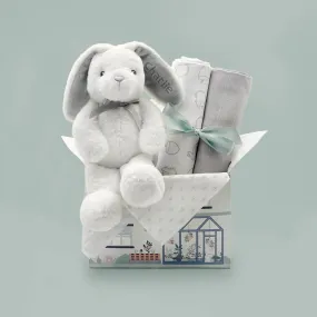 Personalised Bunny and Woodland Swaddles Baby Gift Set