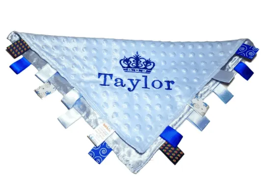 PERSONALISED tag Blankie comforter - Blue