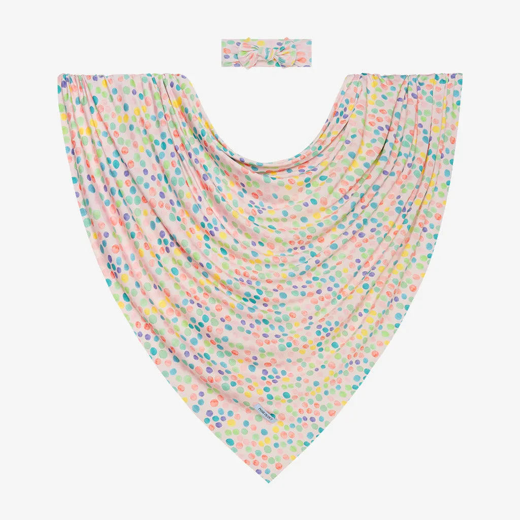 Posh Peanut Infant Swaddle and Headwrap Set - Estelle