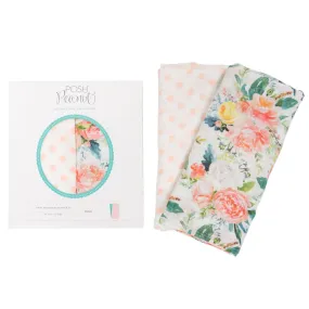 Posh Peanut - Muslin Bamboo Baby Swaddle Wrap (Set 2) - Pastel Floral