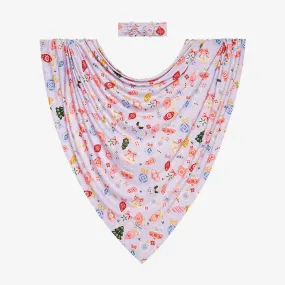 Posh Peanut Swaddle & Headwrap Set - Holly