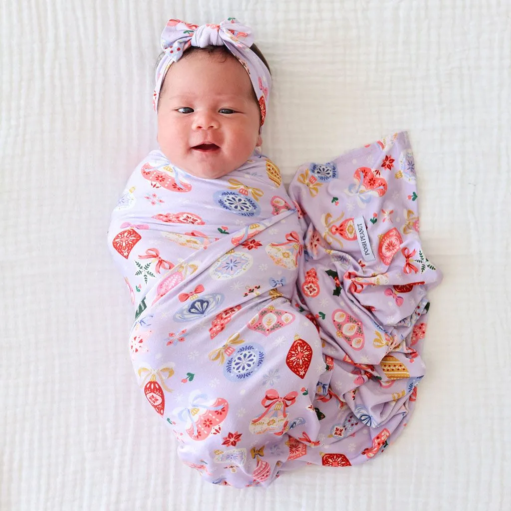 Posh Peanut Swaddle & Headwrap Set - Holly
