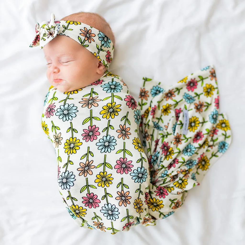 Posh Peanut Swaddle & Headwrap Set - Maya Lynn