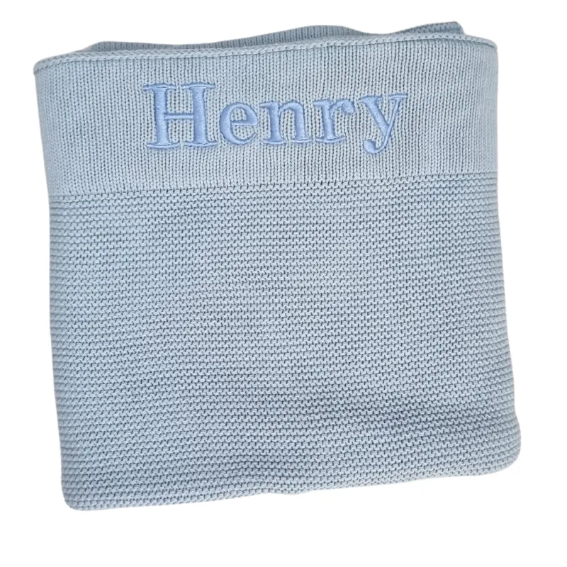 Pre Personalised Knitted Baby Blankets