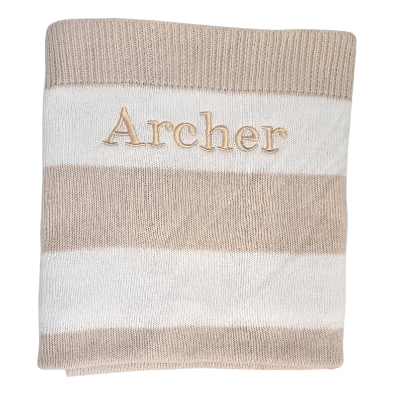 Pre Personalised Knitted Baby Blankets