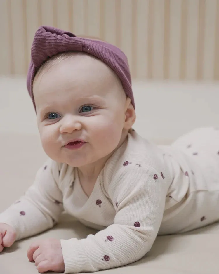 Quincy Mae Ribbed Baby Jumpsuit Mushrooms