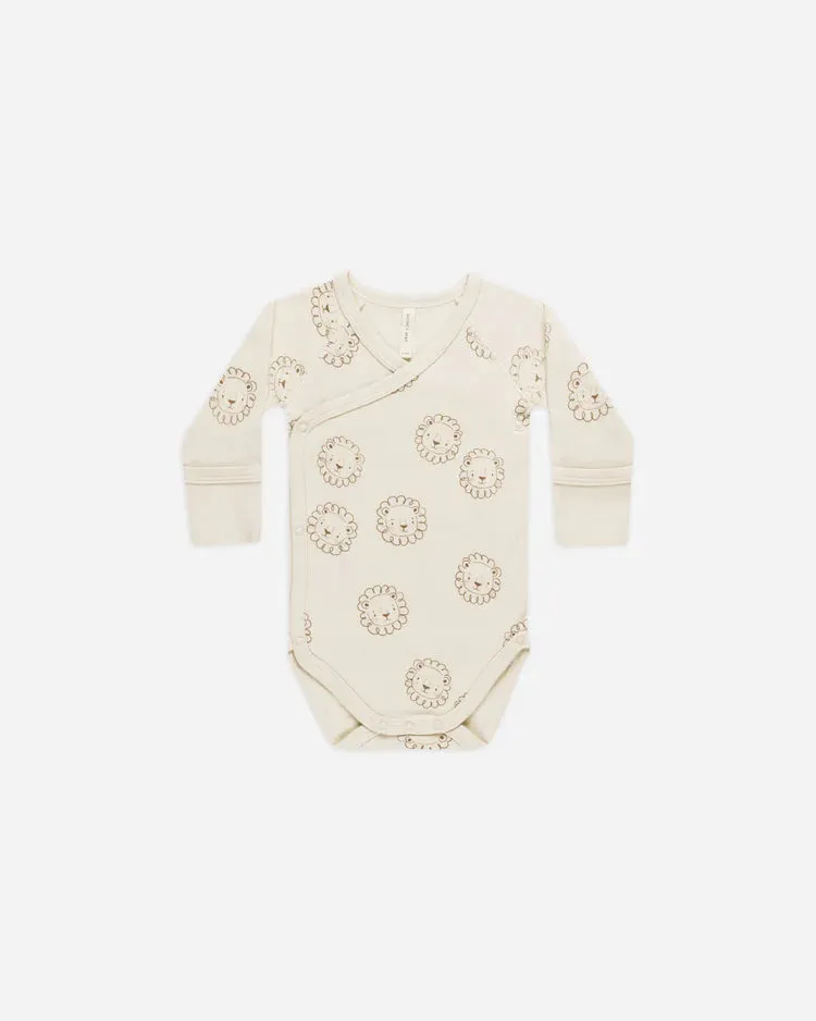 Quincy Mae - Side Snap Bodysuit (Lions - Natural)