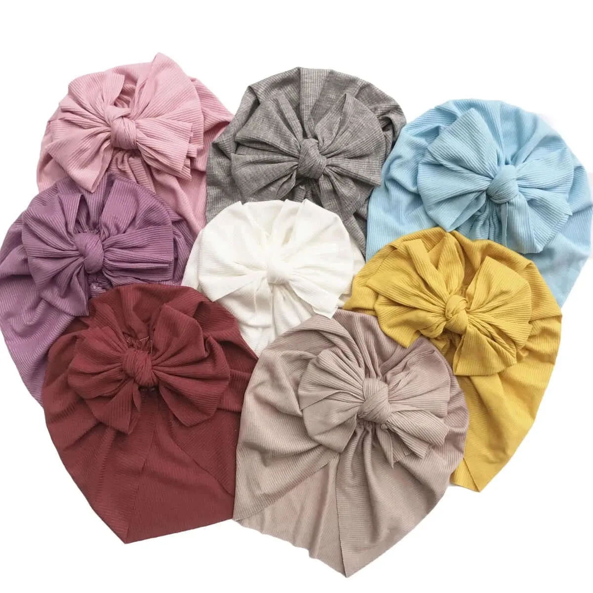 Ribbed Baby Bow Turban