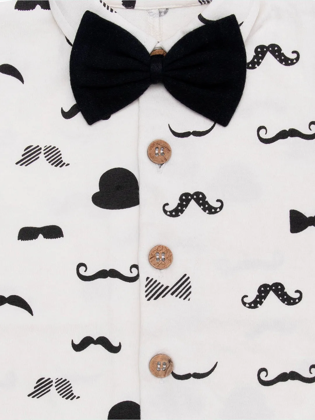 Short Sleeve Collar Romper With Bow For Baby Boy
