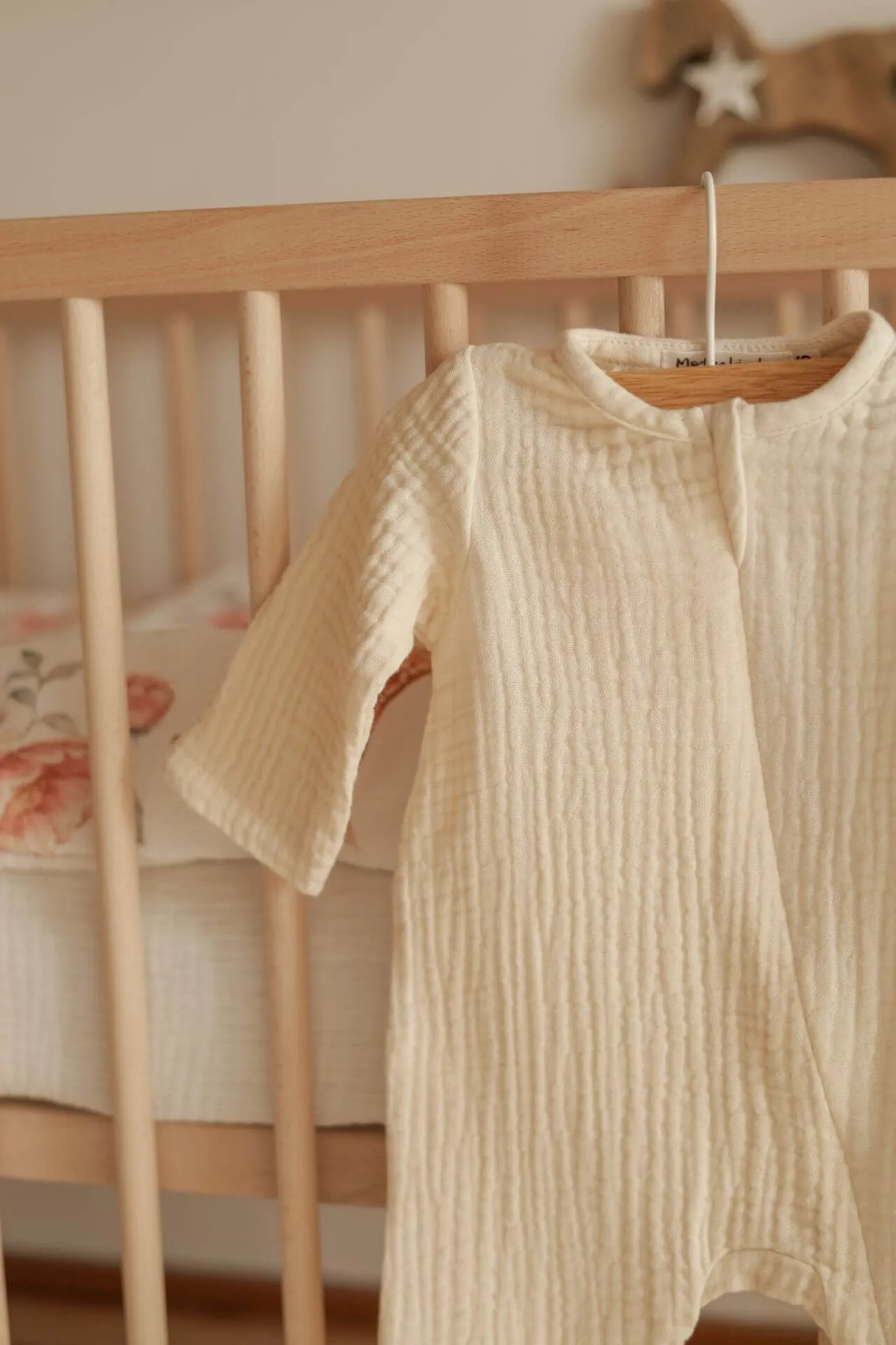Soft GOTS Organic Cotton Muslin Rompers, Zip Up - Vanilla (0-12 months)