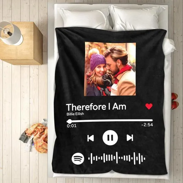 Valentine's Day Gifts Scannable Custom Spotify Blanket Spotify Blanket Gift For Her