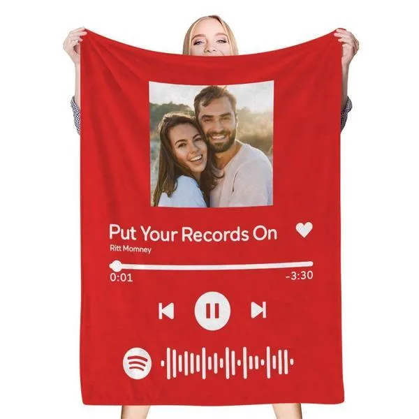 Valentine's Day Gifts Scannable Custom Spotify Blanket Spotify Blanket Gift For Man