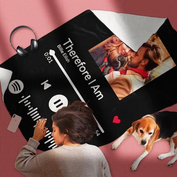 Valentine's Day Gifts Scannable Custom Spotify Blanket Spotify Blanket Gift For Man