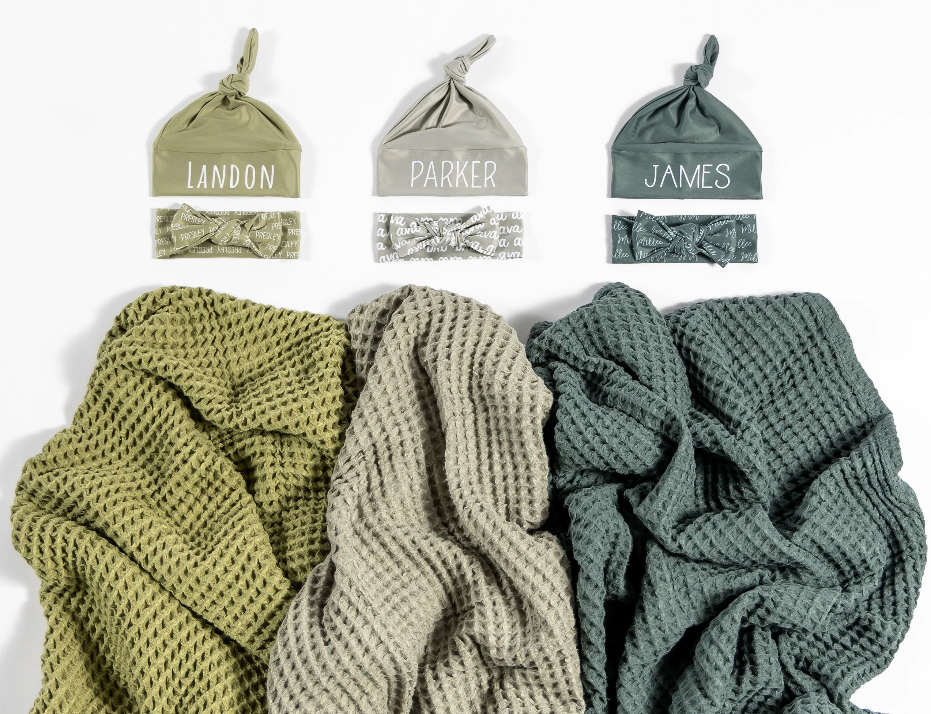 Waffle Blanket Set - Aspen