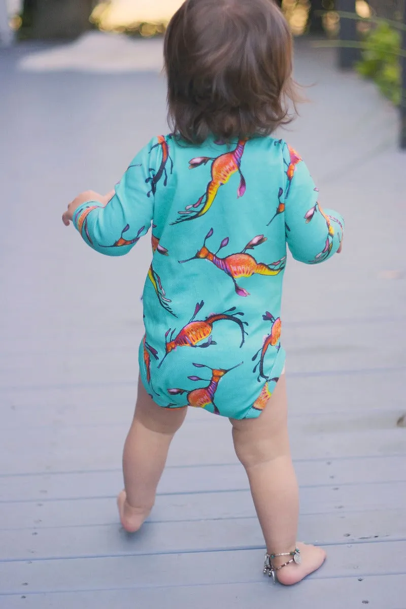 Weedy Sea Dragon | Organic Cotton Bodysuit | Long Sleeve | 000 - 1