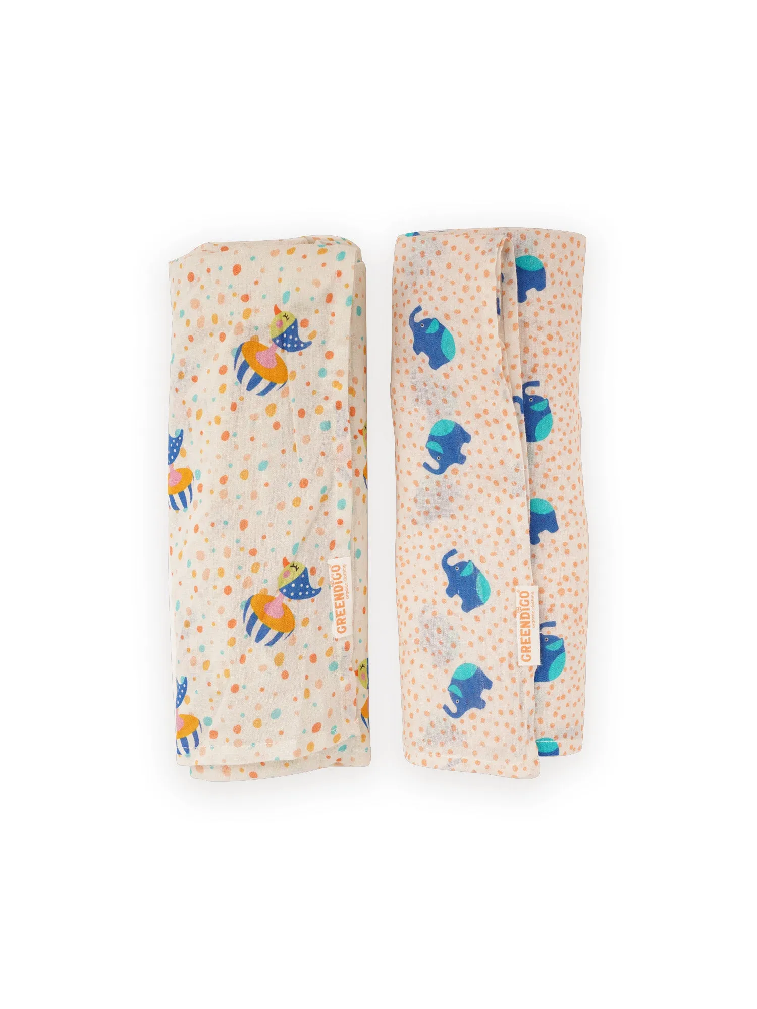 Wildlife Wonders Cotton Muslin Swaddle Wrap for New Born (Pack of 2)