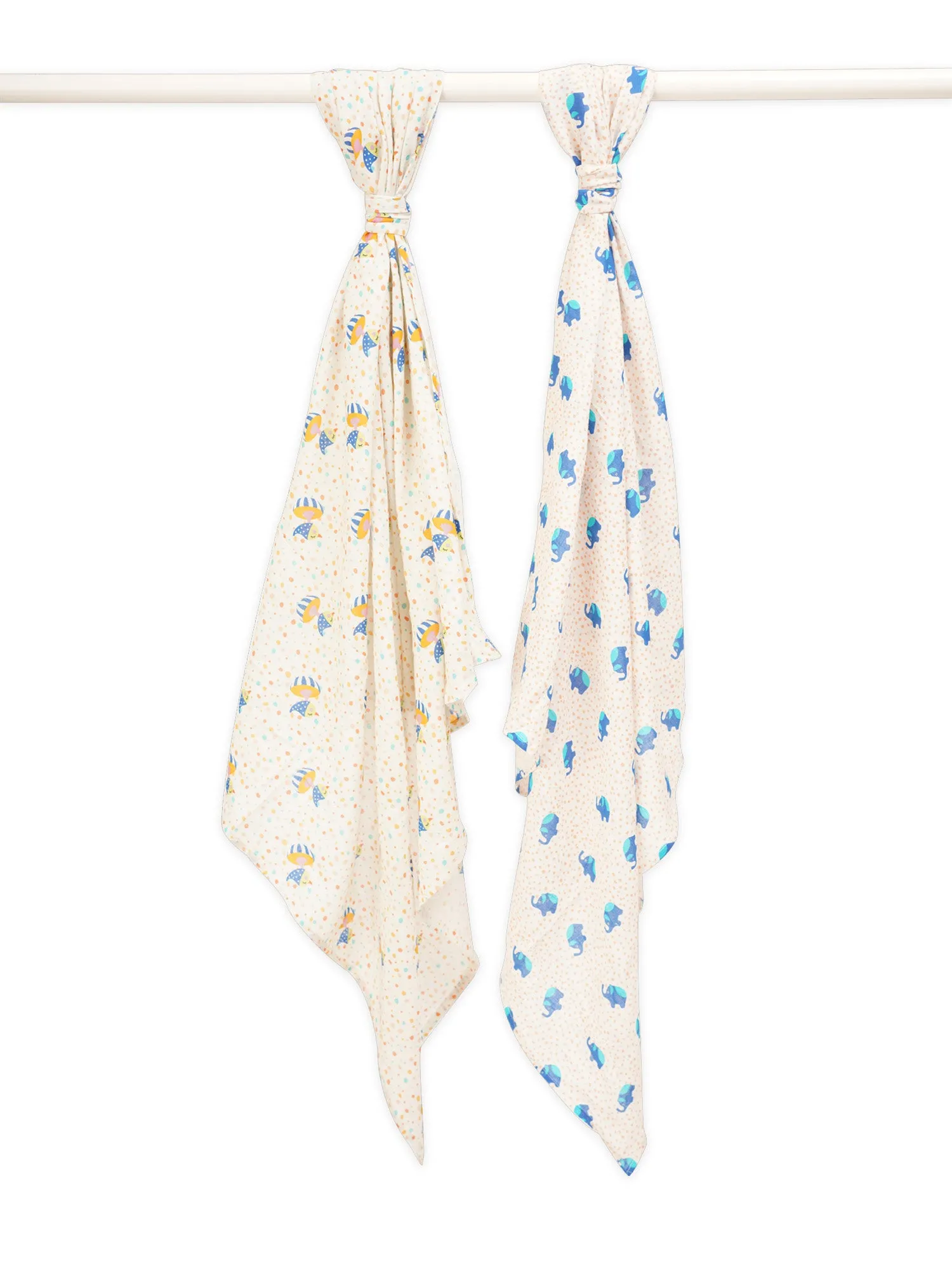 Wildlife Wonders Cotton Muslin Swaddle Wrap for New Born (Pack of 2)