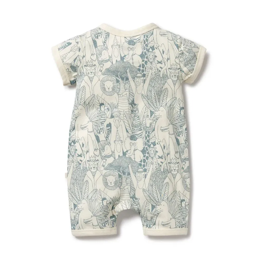 Wilson & Frenchy Organic Cotton Boyleg Zipsuit - Hello Friends