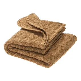 WOOLEN BABY BLANKET - caramel
