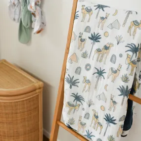 Zahara Azul Muslin Cot Blanket